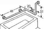 #53R bath tub grab bar