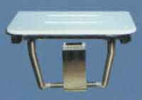 18" x 16" folding shower seat with one piece white plastic top